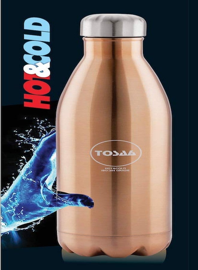 Tosaa Hot & Cold Double Wall Vacuum Insulated Flask Water Bottle Stainless Steel 750 ML,Rose Gold - Image 2